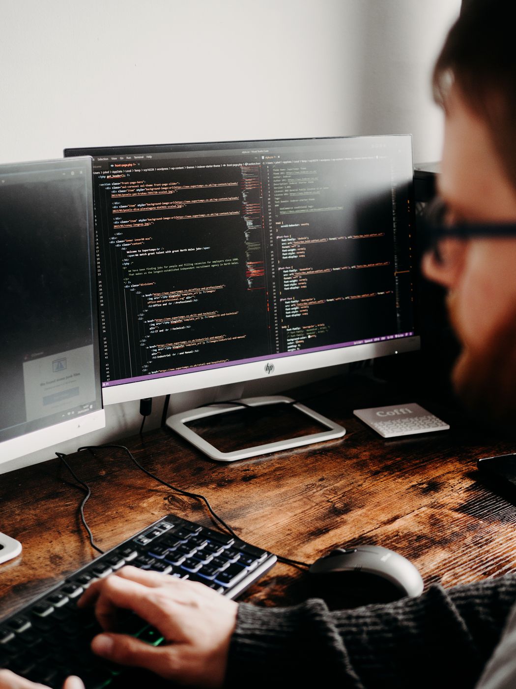 Small business owners reviewing web design services and marketing results